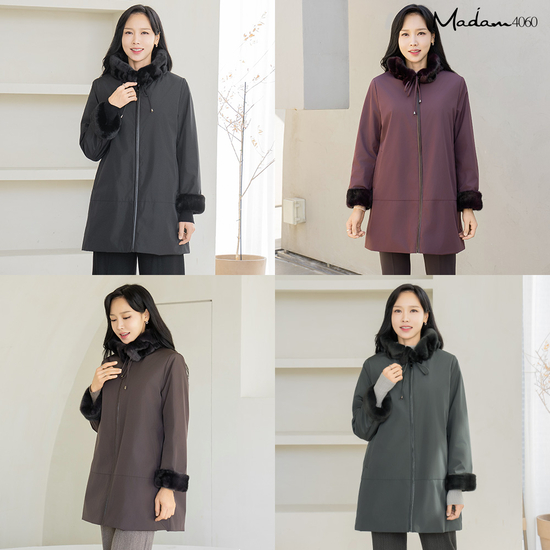 마담4060 25FW 로얄 FAUX 밍크퍼 롱코트 47,790원