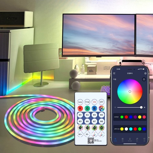 동성 스트립 RGB 네온라이트 5M USB전원 리모컨 앱연동 색변환 줄조명, 1개 30,400원