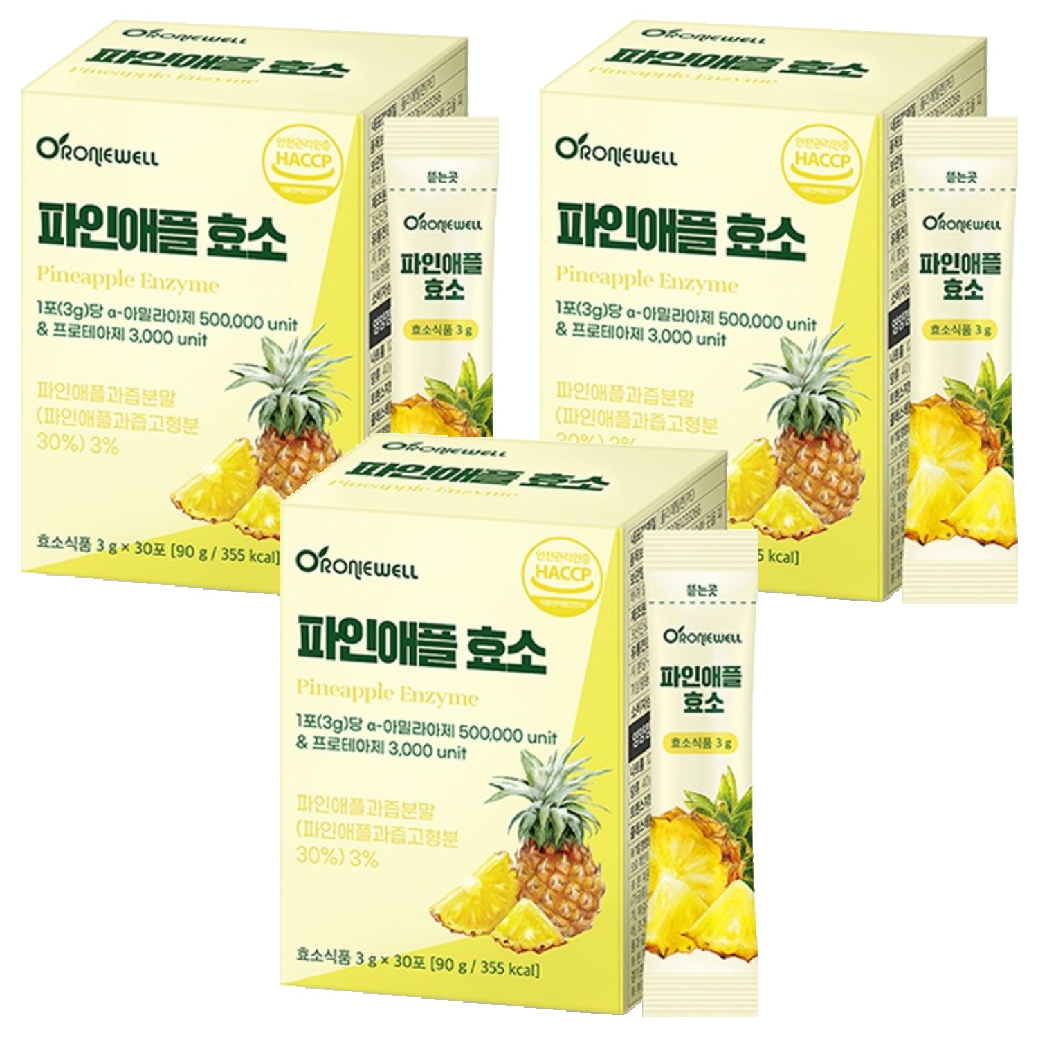 로니웰 파인애플 효소, 30회분, 3개 23,970원