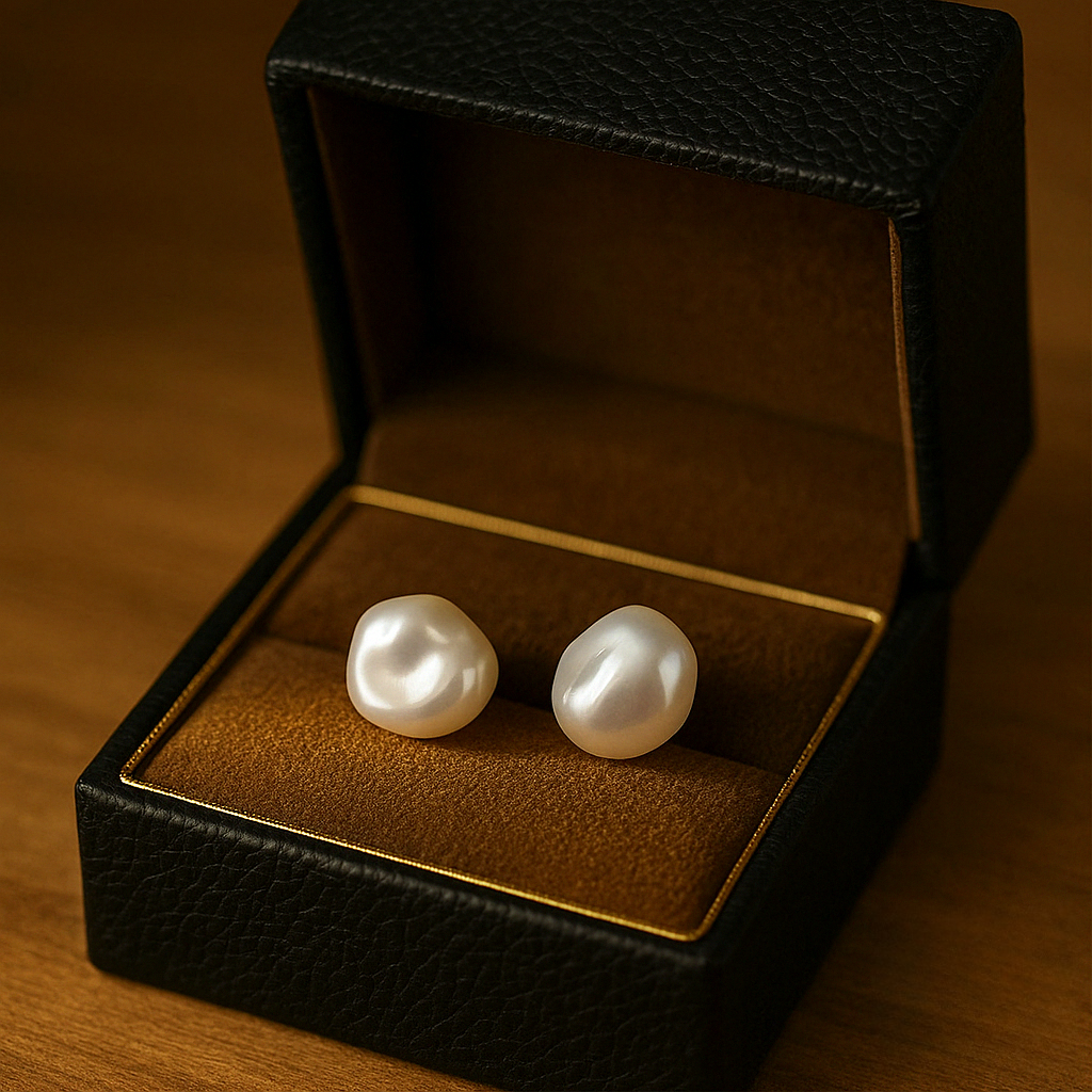 우아한 천연 담수 바로크 진주 S925 귀걸이 12,500원