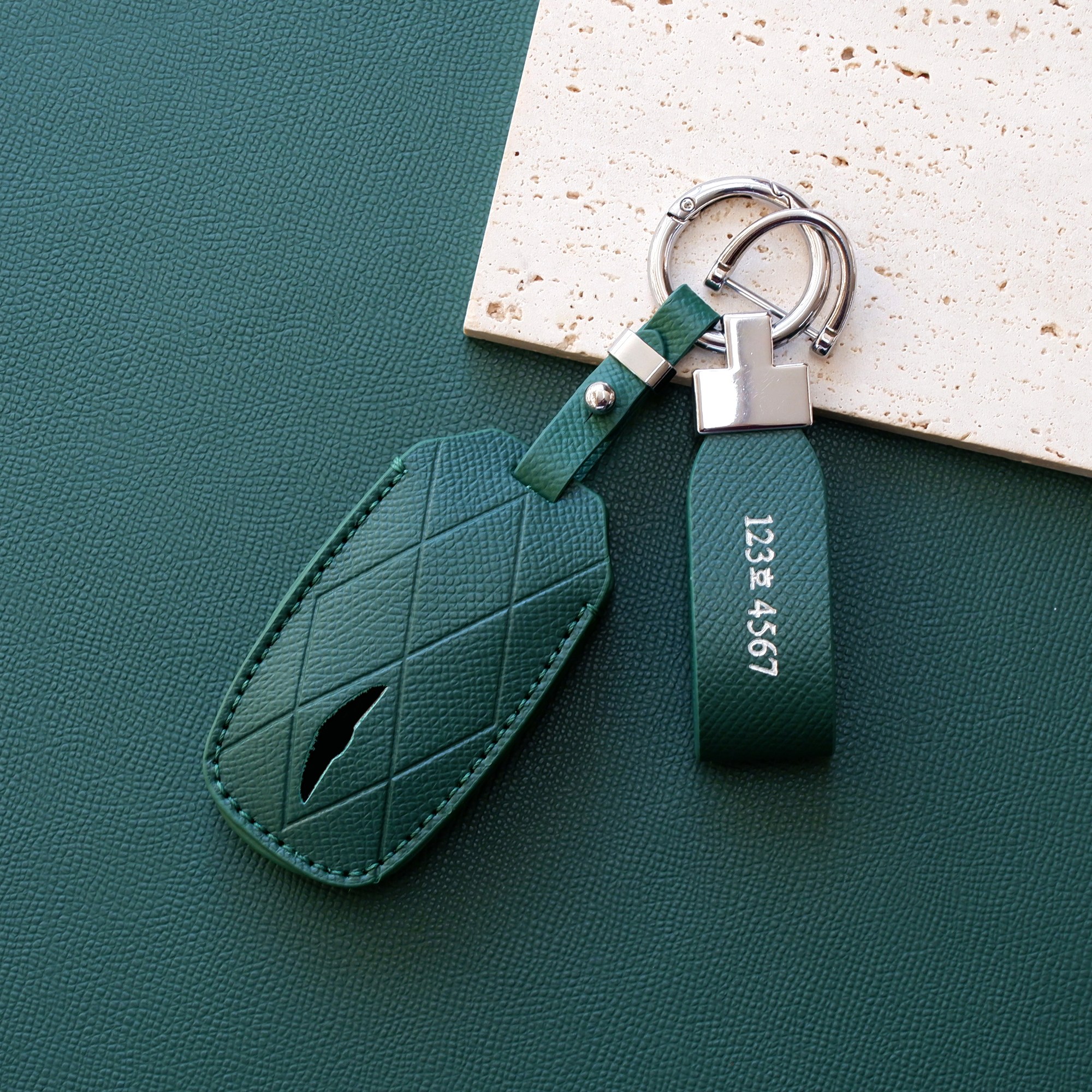 (무료각인)트니르 제네시스 호환 G80GV80 G70GV70 G90 차 키케이스 자동차 스마트 가죽 키커버 홀더, 그린 29,900원