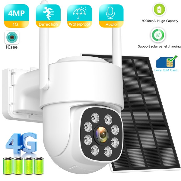 4MP 4G Sim 카드 카메라 듀얼 렌즈 듀얼 스크린 무선 WiFi 야외 감시 인간 감지 보안 보호 PTZ IP 카메라 68,500원