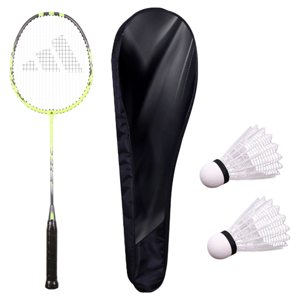 아디다스 배드민턴 라켓 하이레스옐로 SPIELER E1.1ST + 풀커버 + 셔틀콕 2p 세트, 1세트, ADBADMIN_HY1_CV1_SH2 34,000원