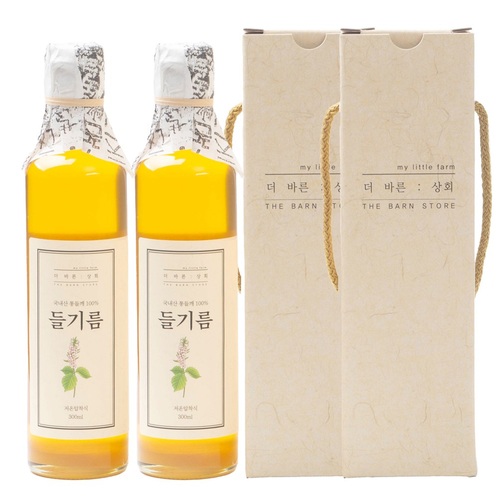 [ 고급선물세트 ] 더바른상회 1구 선물세트 4호 ( 깨끗한 국산 저온압착 들기름 300ml ), 2개, 300ml 58,900원