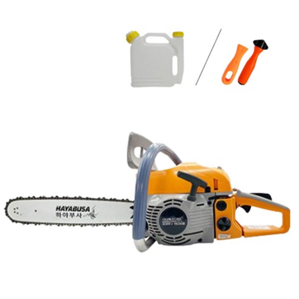 하야부사 고출력 엔진톱 H5200 II 체인톱 46cc EZ스타트 일산캬브레다 기계톱 16인치 가이드바 혼합통 야스리 포함, 1개 184,500원