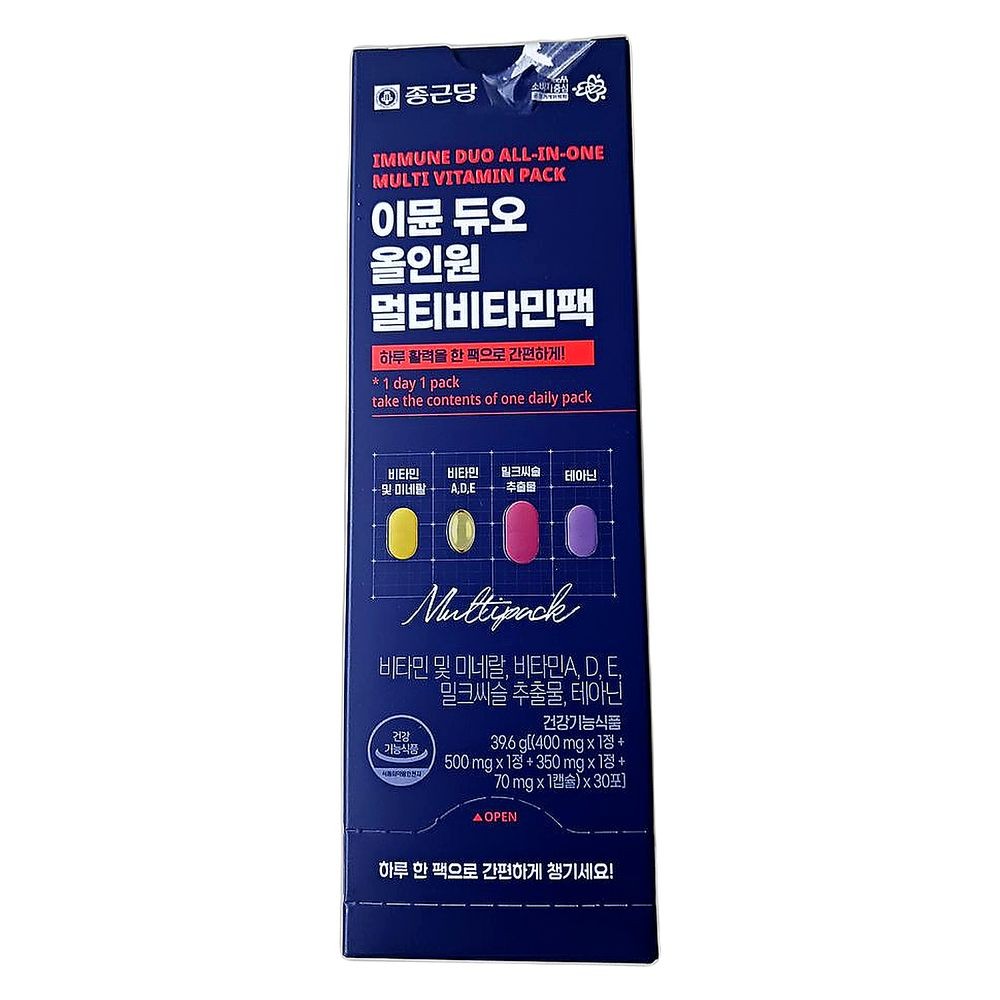 멀티비타민 영양소 충전 면역력 서포트 간편한 멀티팩, 30포, 2개 117,000원