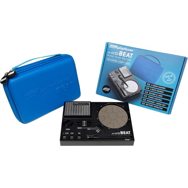 Stylophone휴대용 케이스를 포함한 스타일로폰 비트 컴팩트 스타일러스 드럼 머신 키트 4개 베이스 사운드 리듬 메이커 루프 머신… 110,000원