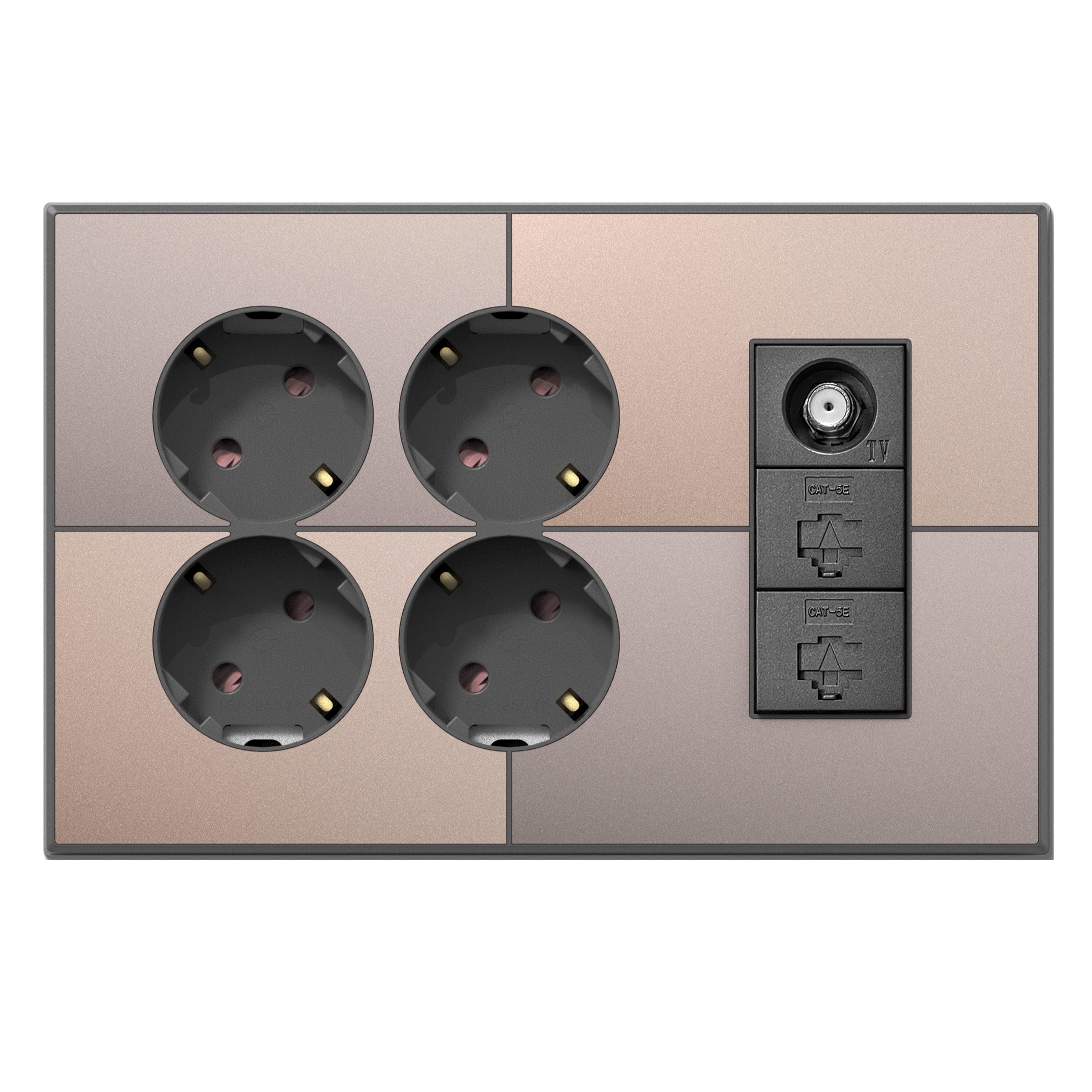 틸인스 갤러리 통합수구 콘센트 4구 + CATV 2방 + RJ45 2구 베이지골드, 1개 39,400원