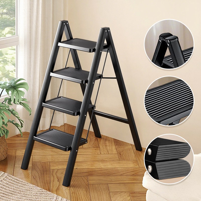 사다리 일상도구 가정용사다리 다용도 접이식사다리 휴대용 사다리 미끄럼 방지 미니사다리, 블랙 39,900원