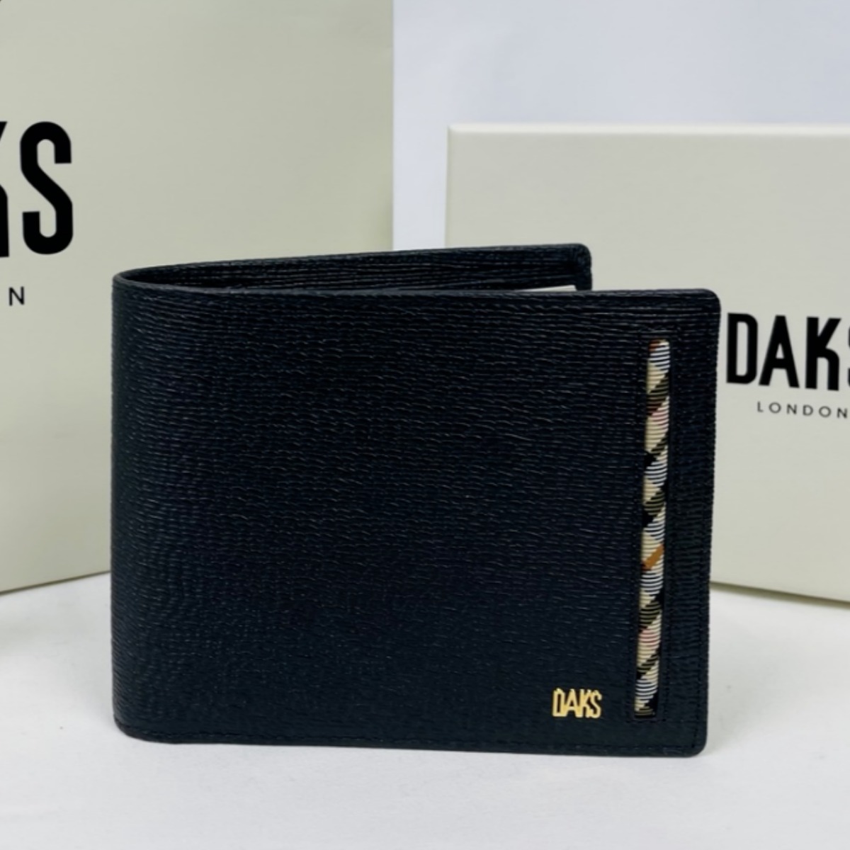 (선물포장)닥스 남성용 반지갑 다크브라운 사선체크 138,000원