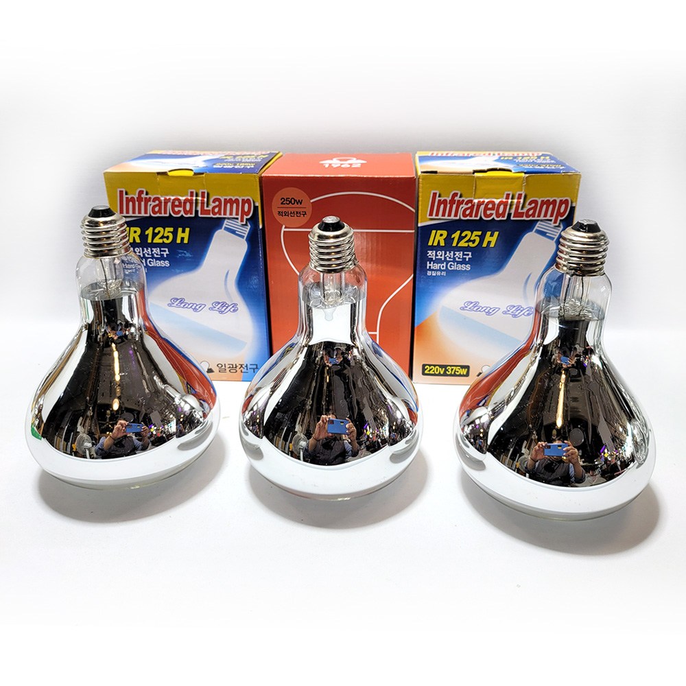 1박스(10개입) 일광 열전구 185W 250W 375W 경질 욕실 히터 램프 적외선 보온등 69,000원