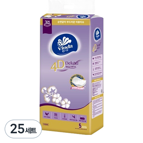 빈다 4D Deluxe 엠보싱 미용티슈 3겹 21,000원