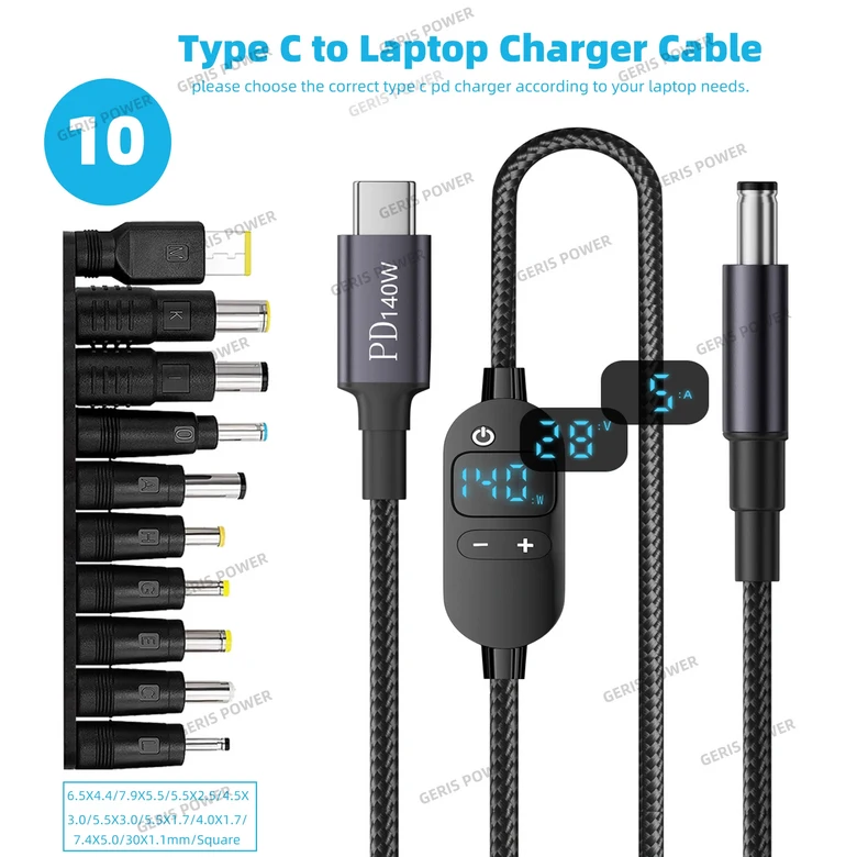 USB C to DC 파워 부스트 케이블 140W 타입 5V 9V 12V 20V 28V 조절 가능한 전압 어댑터 커넥터 코드 노트 20,980원