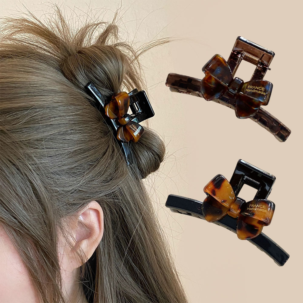 (1+1)반머리 프랑스 핸드메이드 셀룰로즈 리본 헤어집게핀 2종 9,900원