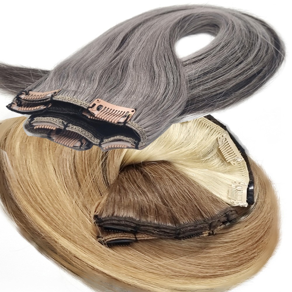 프리티레이디 특별제작 100% 인모 똑딱이 피스  5핀x1겹 통피스(가로27cm) 숱보충용 29,900원