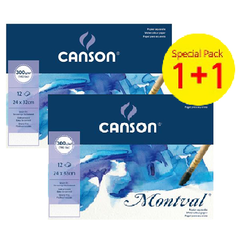 캔손 몽발 수채화 스케치북 1+1 세트 24cm x 32cm /300g 1면제본 17,210원