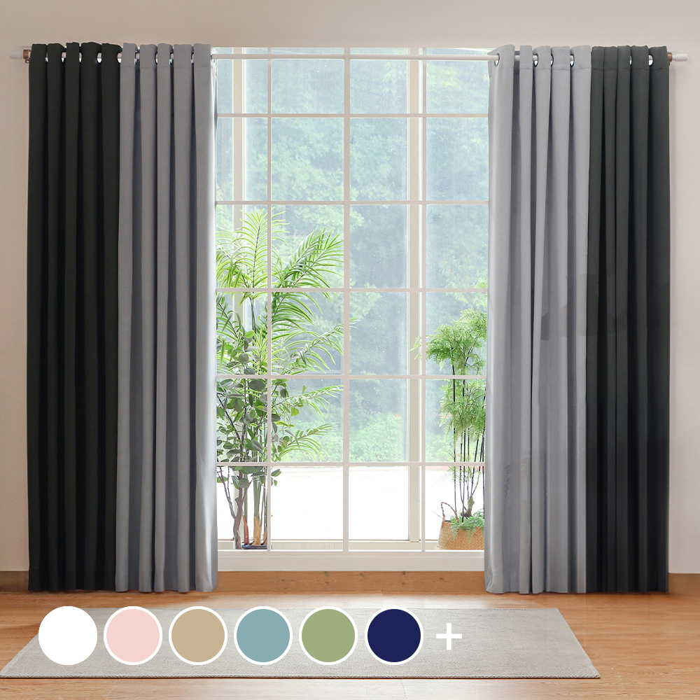 더자리 아일렛형 솔리드 암막 커튼 14,900원