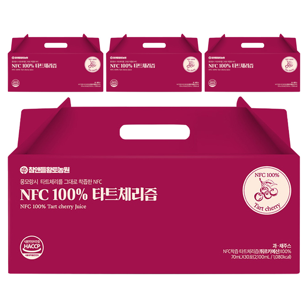 참앤들황토농원 NFC착즙 타트체리주스, 2.1L, 4개 57,510원