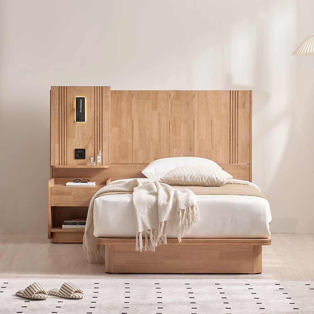 핀란디아 마로네 와이드 평상침대SS+무빙월+협탁 1,528,000원