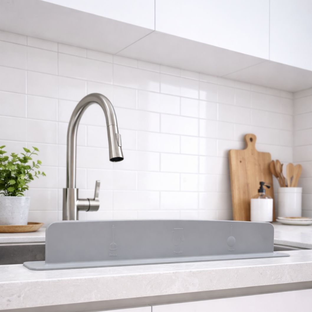 바밍 강력흡착 실리콘 싱크대물막이, 1개, 그레이 9,900원