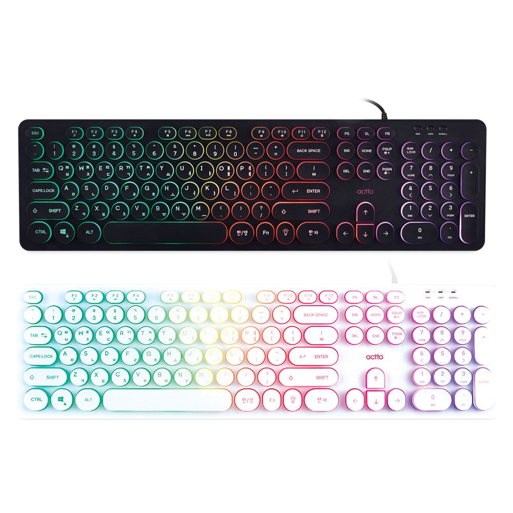 엑토 레트로 레인보우 LED 유선 일반형 키보드 32,000원