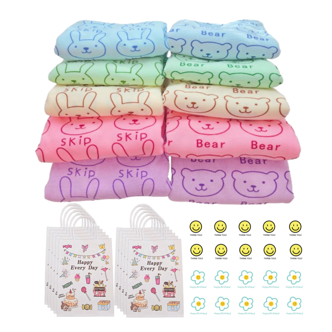 미포리댁 어린이집 생일 답례품 선물 유치원 졸업 입학 구디백 비치타올 수건, 10개, 비치타올+쇼핑백 27,000원