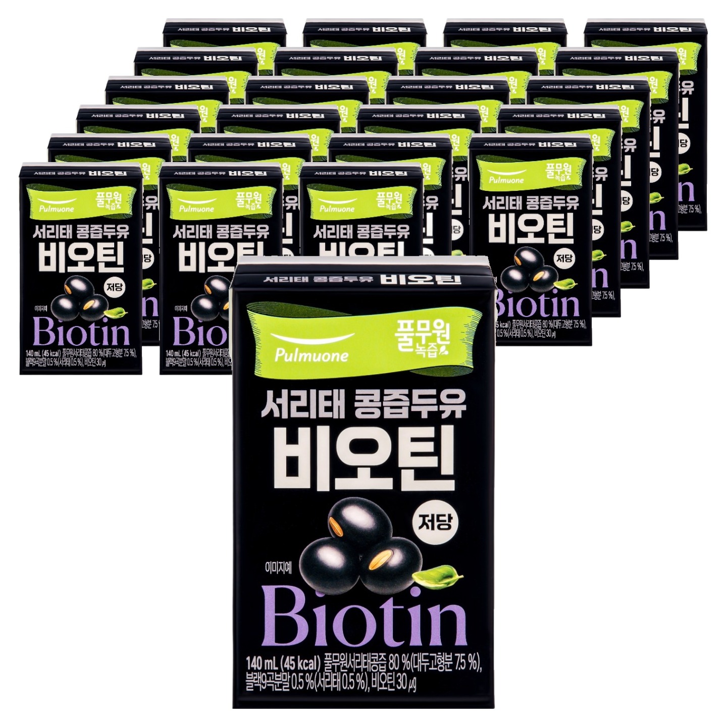 풀무원녹즙 저당 서리태 비오틴 콩즙두유, 140ml, 24개 21,900원