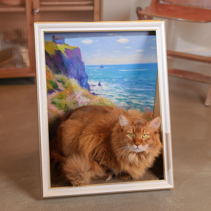 유화 고양이 스크래칭 보드 스크레쳐 고양이스크래쳐대형 고양이스크래쳐리필 고양이숨숨집스크래쳐 고양이쇼파스크래쳐 대형고양이스크래쳐 스크래쳐숨숨집, 1개, 녹색 사진 프레임 28,000원