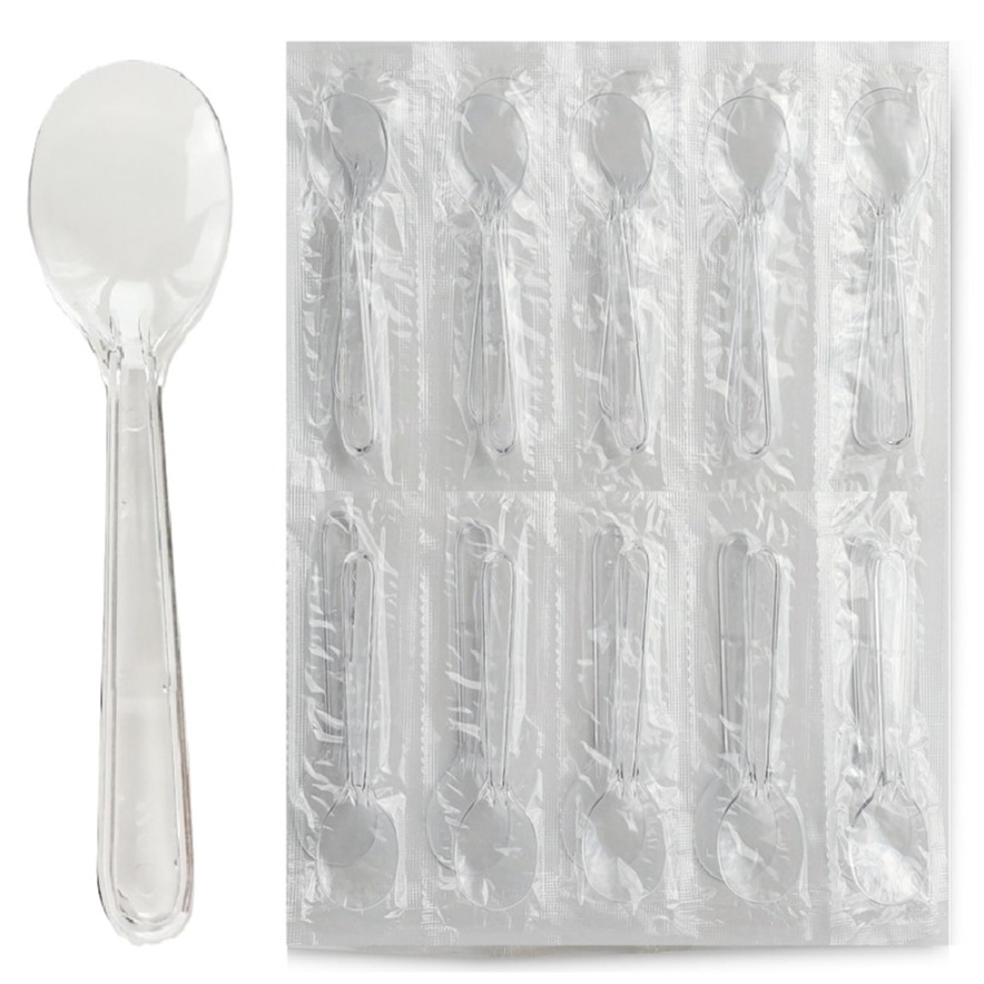 생활을그리다 디저트 아이스크림 스푼 은은한 투명 대 12cm, 1개입, 100개 5,450원