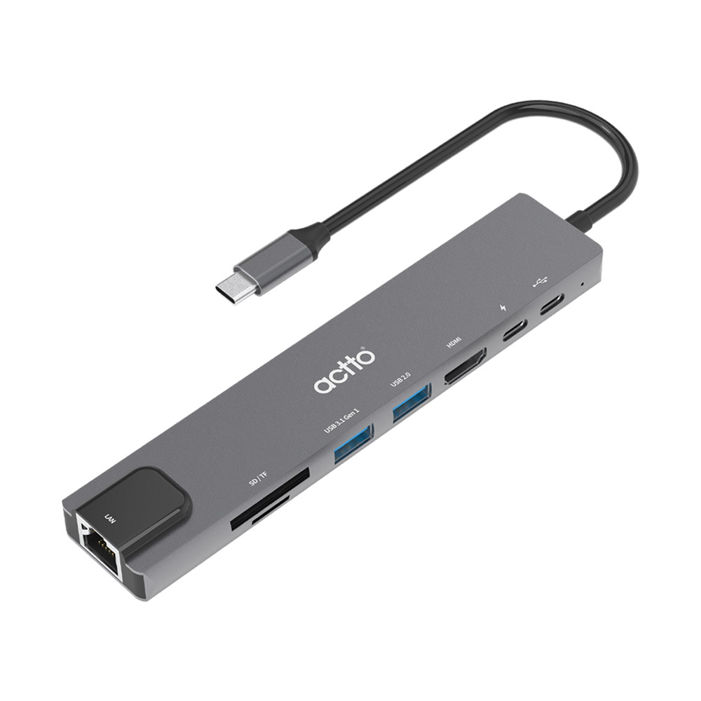 엑토 8in1 C타입 HDMI PD충전 랜포트 멀티허브 CRH-24, 그레이, 1개 34,500원