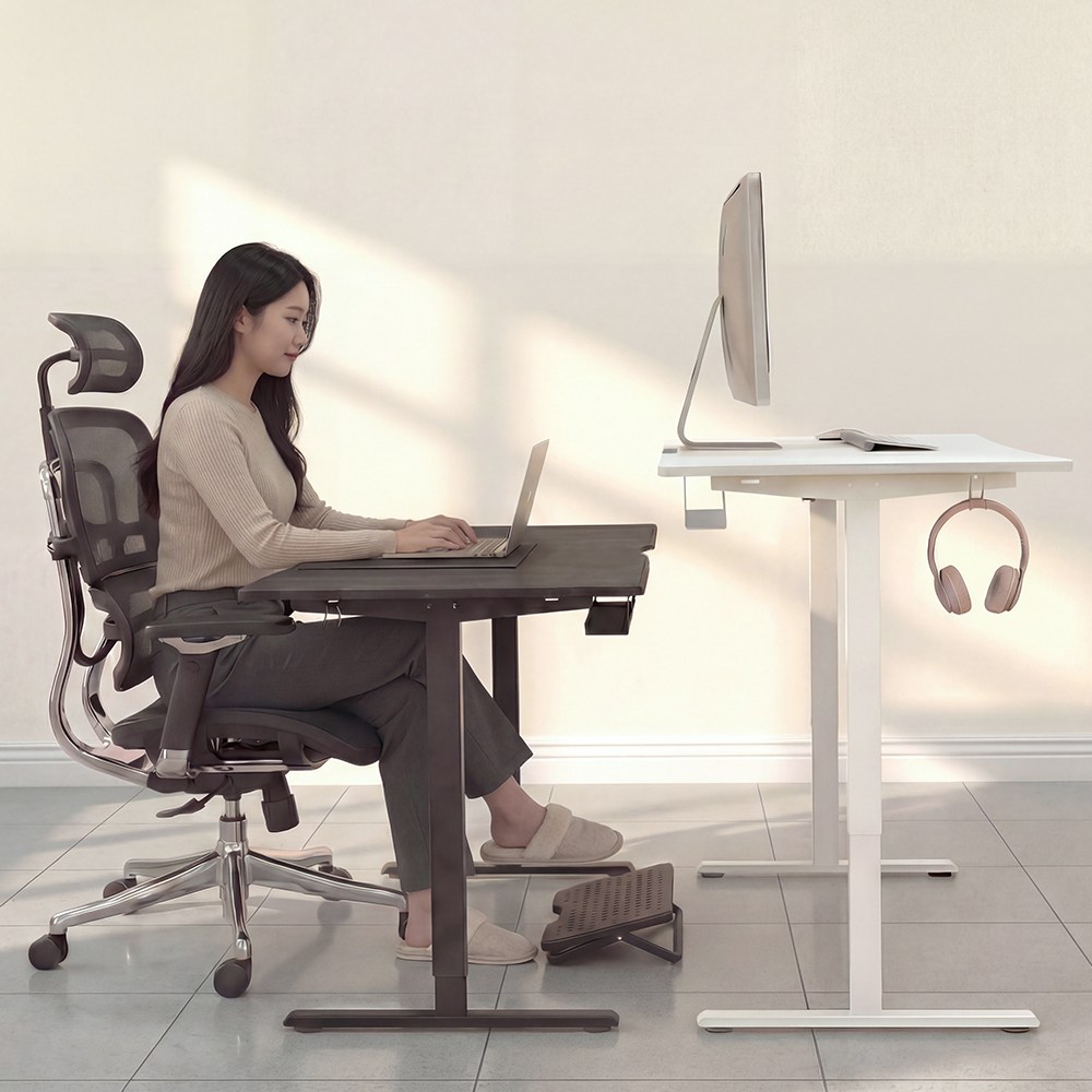 모디슨 모션데스크 MF11 전동 높낮이 자유조절 스탠딩 사무실책상 1000 1200 1400 1600 1800, 화이트 상판+화이트 프레임 129,000원