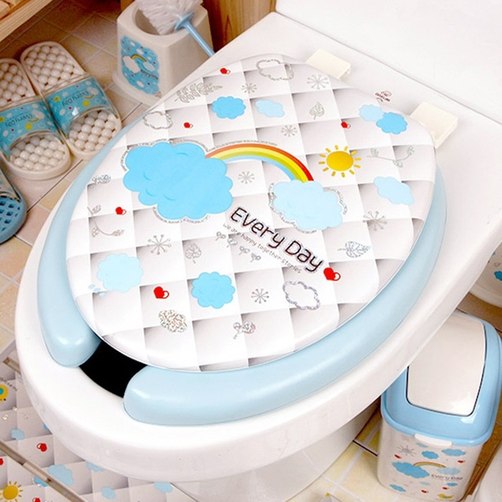 샤바스 구름 홀로그램 중형 변기커버 U형 카바 변기커버사이즈 시트 뚜껑 욕실용품 해피보울 13,350원