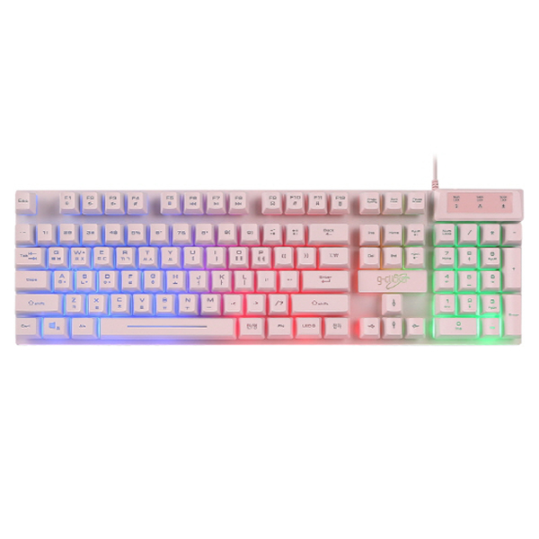 지클릭커 G3 Plus 레인보우 LED 104 키보드, PINK, G-CLICKER SUPERHERO G3 PLUS Rainbow LED 게이밍 키보드 104, 제조사축, 현재가 14,500원