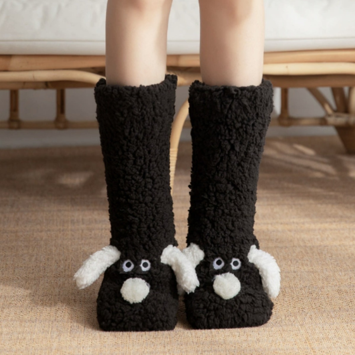 이즈코리아 수면양말 플리스 따뜻한  뽀글이 종아리 양말 퍼피 웜삭스 강아지 몽글이 8,900원