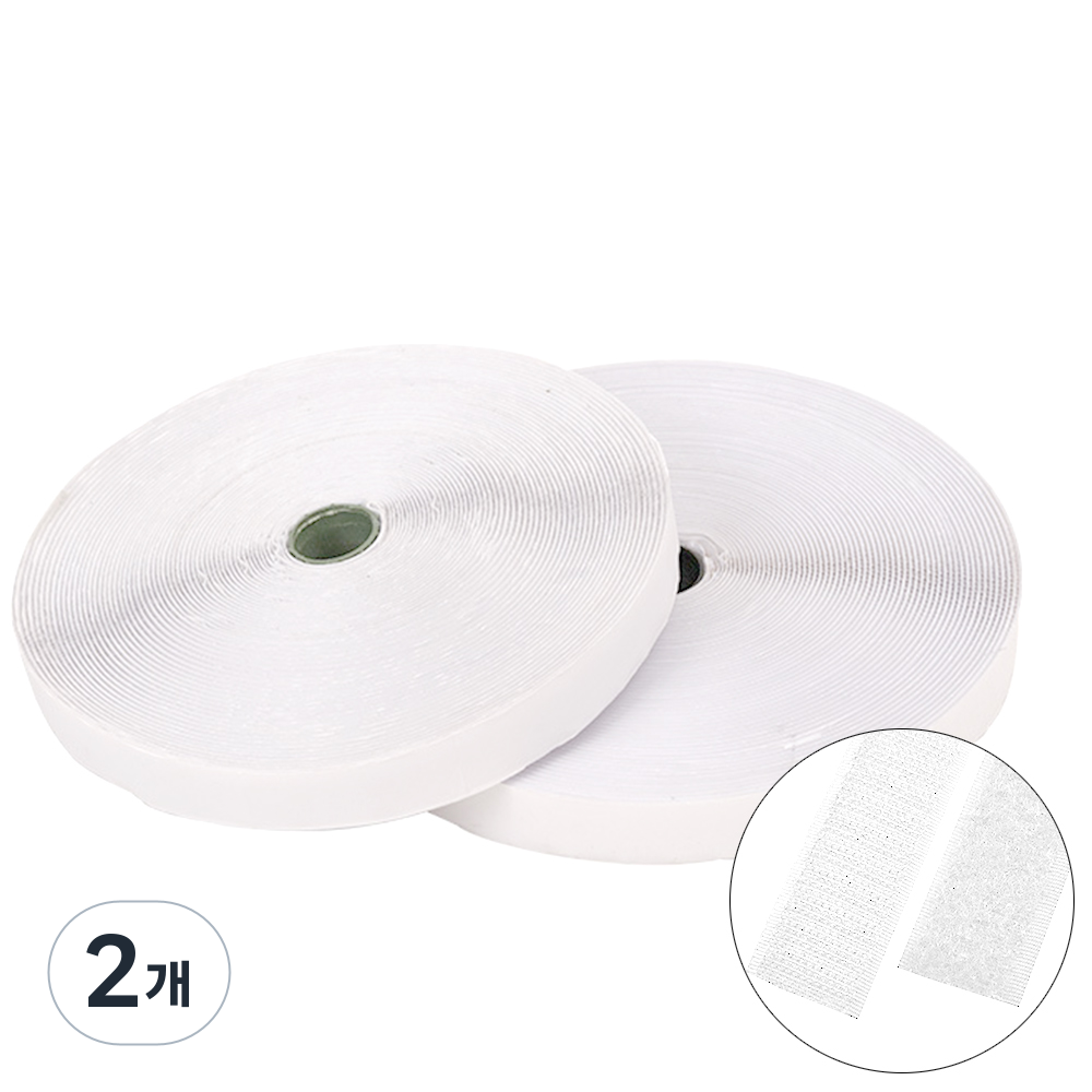 접착식벨크로찍찍이 화이트 30mm 25M 암수세트, 2개 29,490원