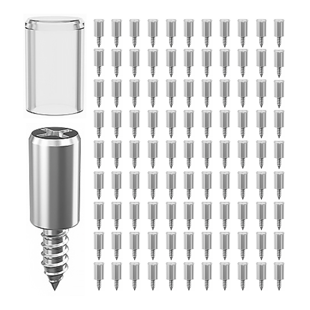 리빙로드 선반 받침 다보 고정 지지대 나사 (8X25mm) 100개, 1세트, 실버(투명캡) 8,400원
