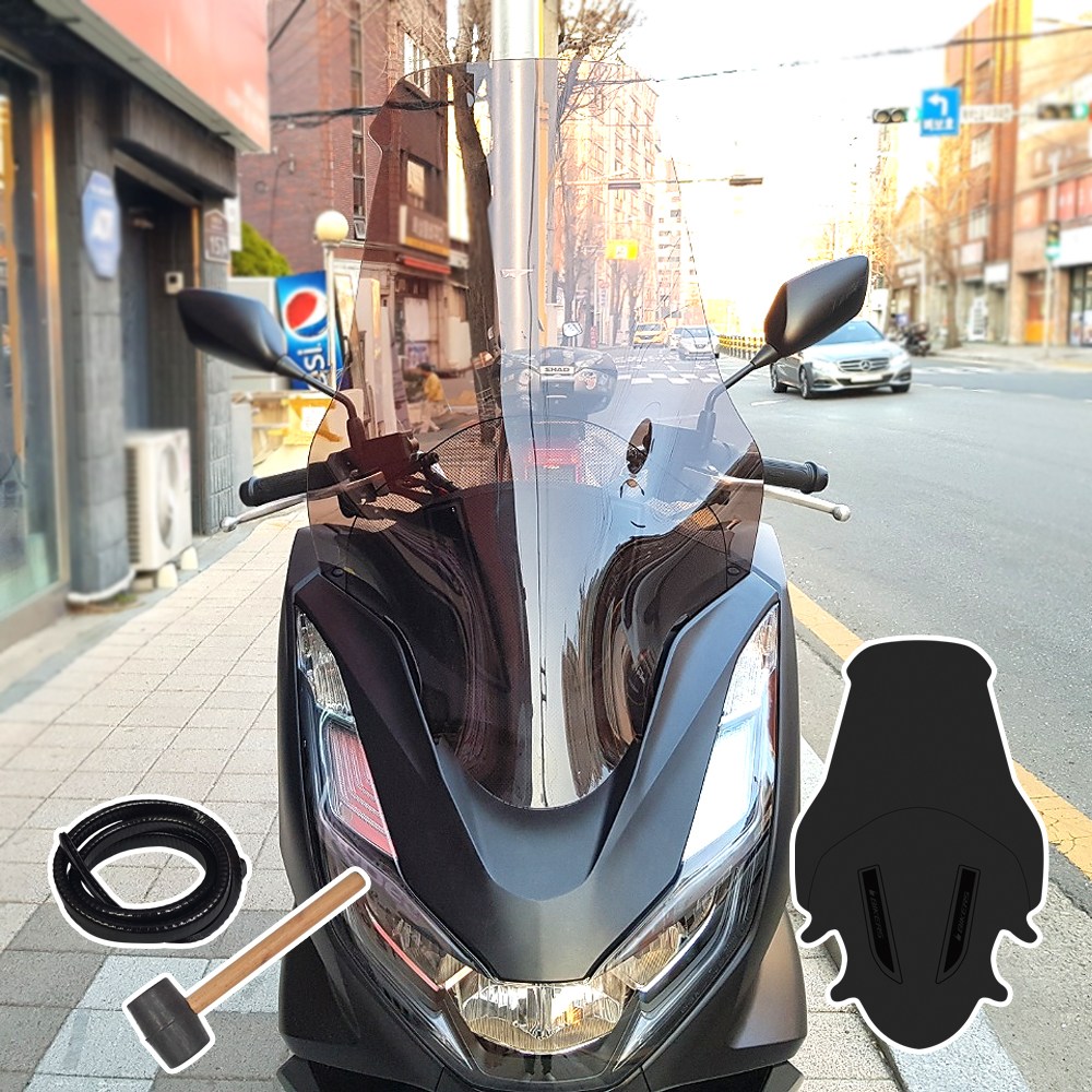 바이커스 혼다 PCX125 2021년-2024년 미들 윈드스크린 바람막이 튜닝, 1개 88,000원