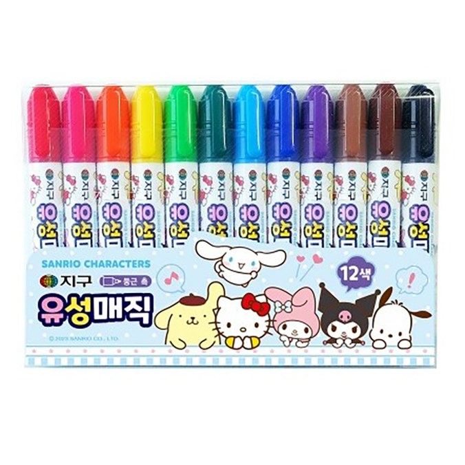 지구화학 지구 산리오캐릭터즈 유성매직 12색 7,900원