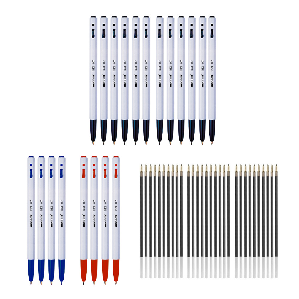 모나미 BP 153 볼펜 0.7mm 흑 12p + 청 4p + 적 4p + 영심 흑색 30p 세트 8,490원