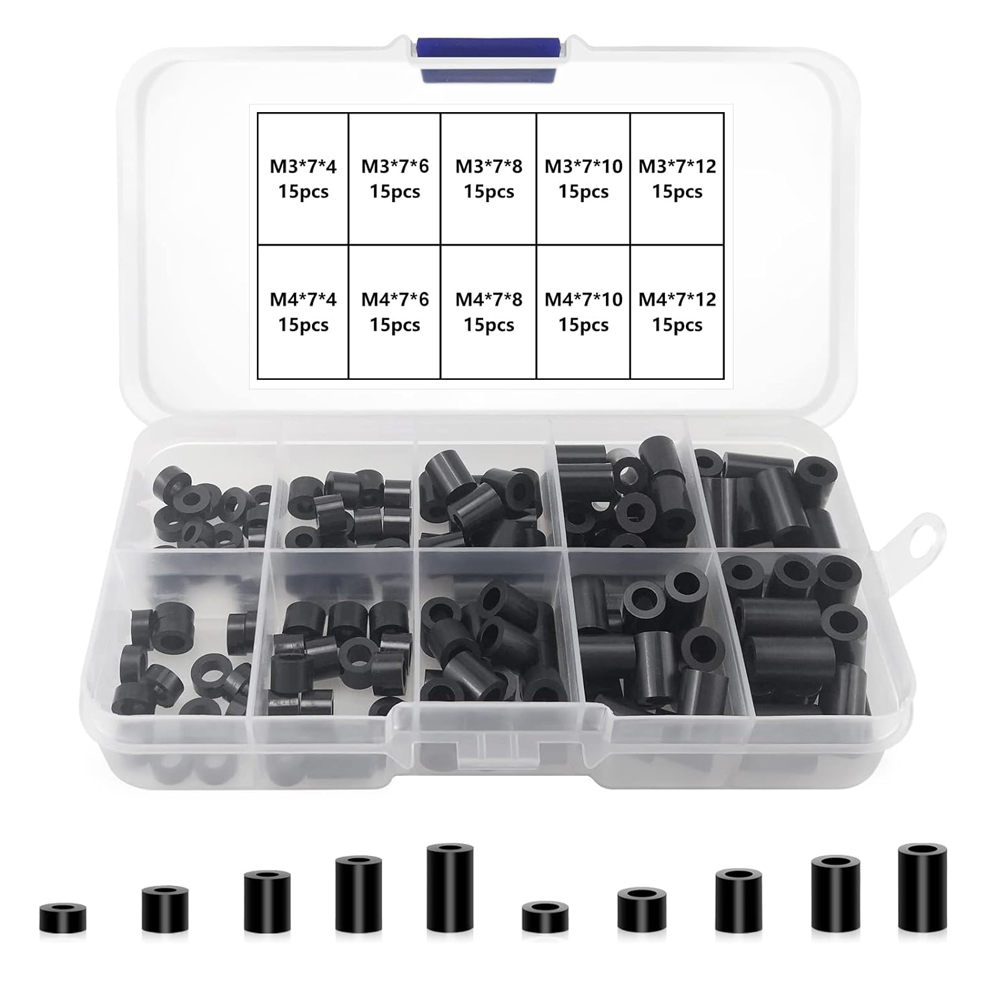 ABS 원형 와셔 조립품, 절연 와셔 키트, 나일론 나사 와셔 조립품, 플라스틱 비나사형 스트럿 지지 와셔, 나사용, 여러 크기, 보관 케이스 포함 10,290원