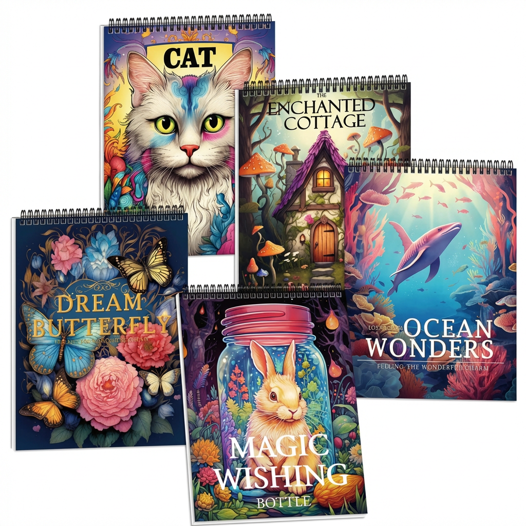 ONADAY 성인용 컬러링북세트 5권 - 스트레스 해소를 위한 퍼펙트 컬러링북세트, 5종 세트, 마법의 색칠북 50,000원