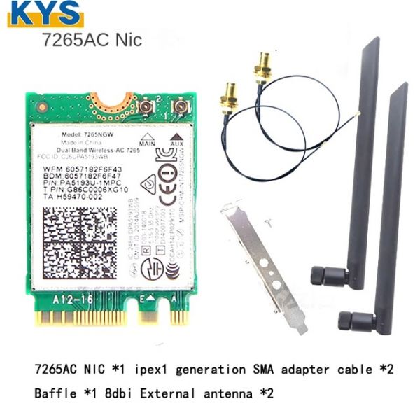 세미 미니 PCI-E 와이파이 카드 MC-AC7265 무선 블루투스 4.2 인텔 7265 802.11ac 2.4G 5Ghz 노트북용 7260 7260HMW 1200Mbps 30,600원