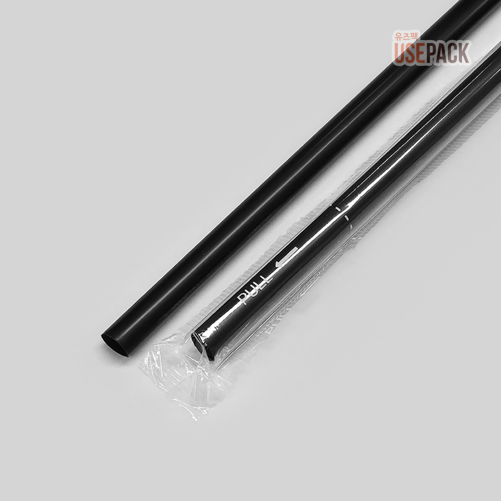 유즈팩 일회용 개별포장 일자빨대 500개 검정 21cm 4,200원