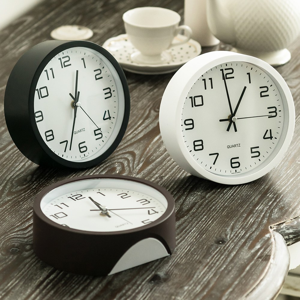 팀브로스 무소음 모던 디자인 탁상 벽시계 17Cm, 블랙 13,900원