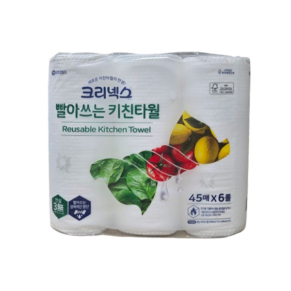 크리넥스 빨아쓰는 천연펄프 위생행주 화이트 11,630원