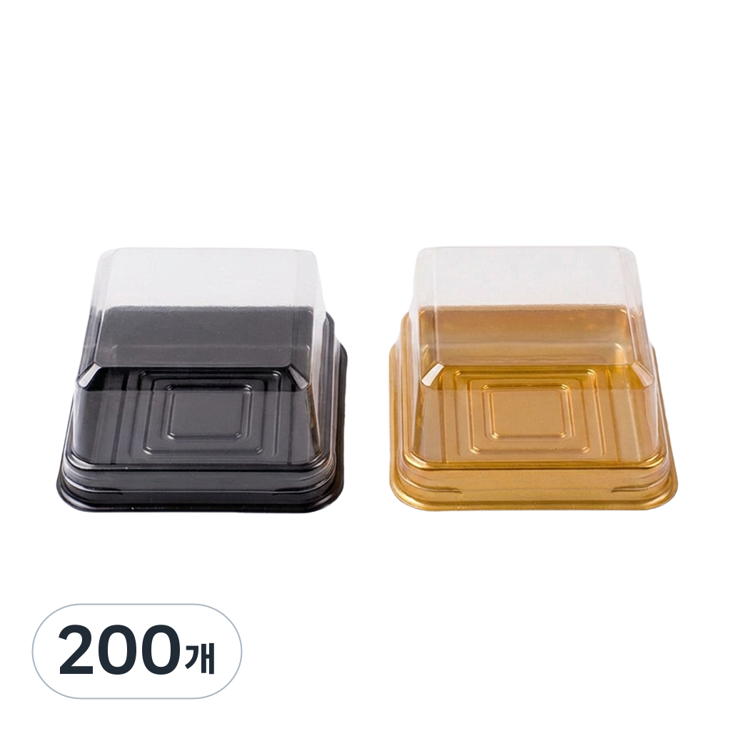 키친코디 두쫀쿠용기 사각 1구 화과자 월병 모찌떡 케이스, 200개, 블랙 24,800원