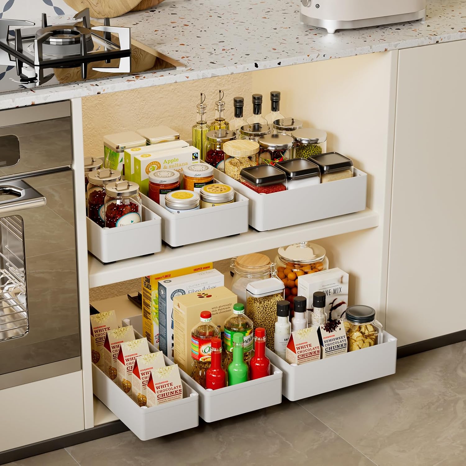 kemei 다용도 주방 슬라이드 수납함 싱크대 하부장 인출식 무타공 선반 13,990원