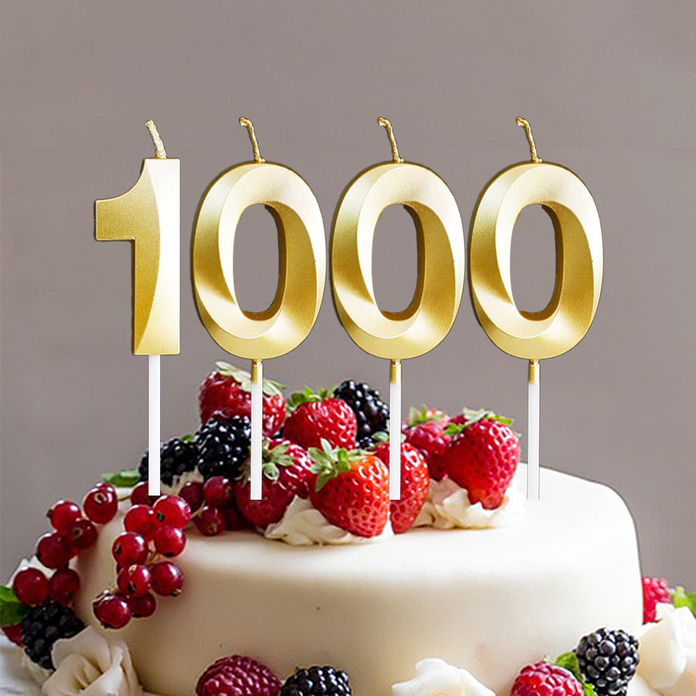 빅사이즈 생일초 케이크픽 특이한 메탈릭 골드 숫자초, 1000, 1개 15,900원