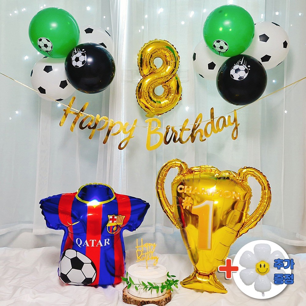 스마일파티 축구 생일 풍선 파티 세트, 1세트, 8세 11,900원