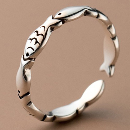 붓다베스트 여성용 소원성취 재물운 물고기 오픈 반지 4,900원